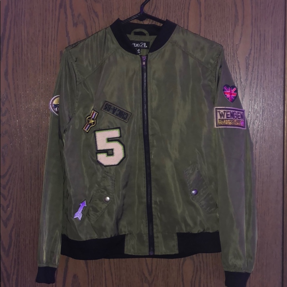 a army green satin jacket